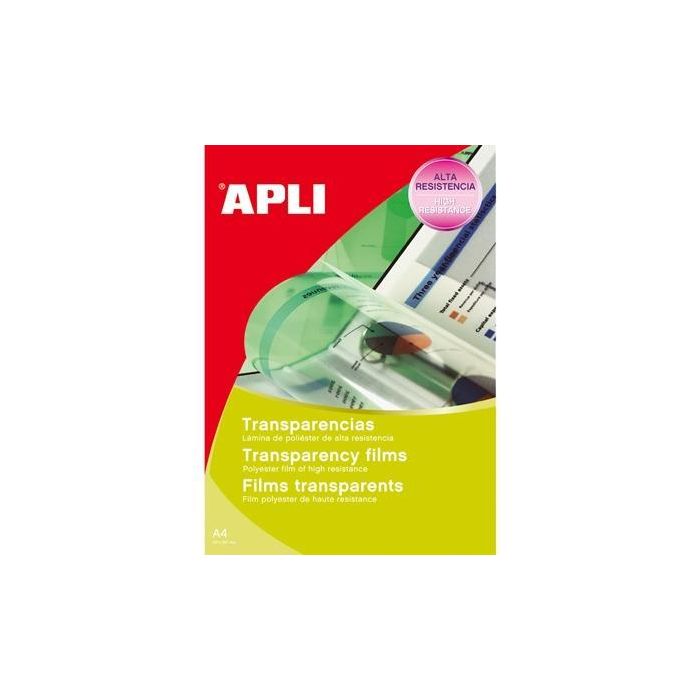 Apli Transparencias Sin Banda Para Inket A4 100 Micras 20 Hojas