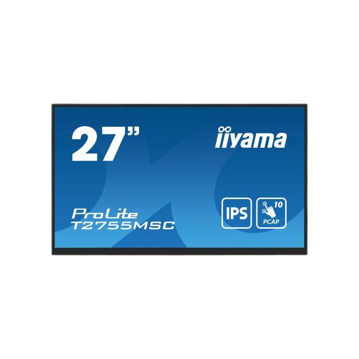 iiyama ProLite T2755MSC-B1 pantalla para PC 68,6 cm (27") 1920 x 1080 Pixeles Full HD LED Pantalla táctil Mesa Negro