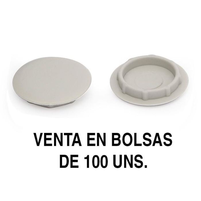 Herrajes Alk Tapa Gris Agujero 18mm (100 Unidades)