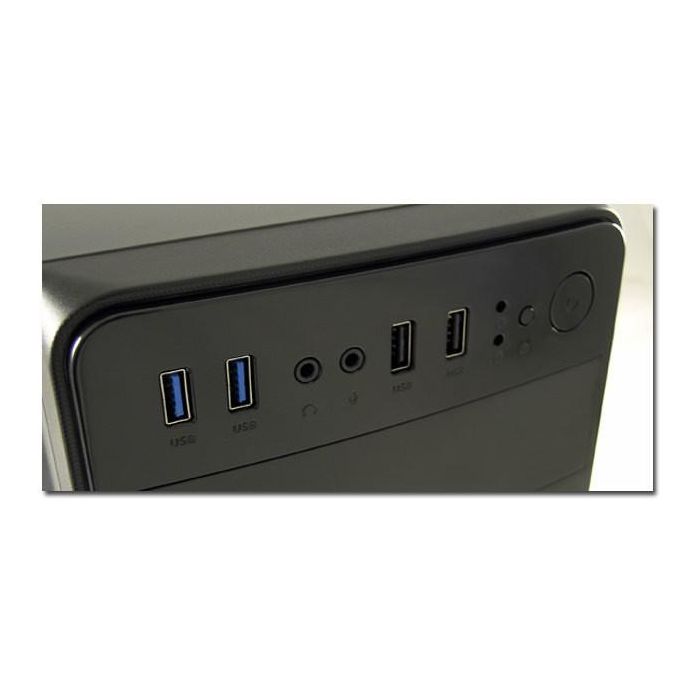 LC-Power 2015MB Micro Torre PC Negro ATX para Hogar/Oficina con USB 3.2 y Ventiladores, para placas ATX 3