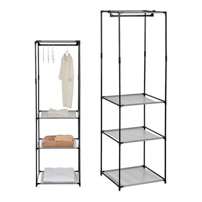 Armario ropero Kipit WR4205NB Negro Gris Hierro Plástico 43,5 x 160 x 50 cm 1 Armario ropero Kipit WR4205NB Negro Gris Hierro Plástico 43,5 x 160 x 50 cm 1