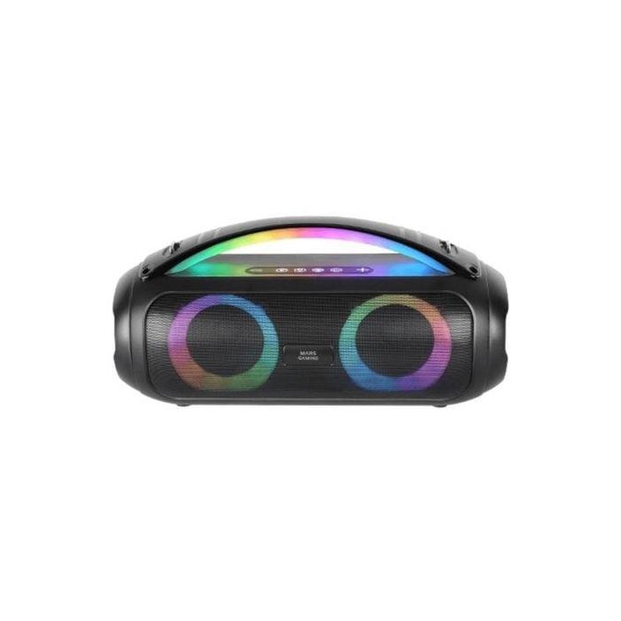 Mars Gaming MS-PULSE Altavoz Bluetooth Portátil 50W RMS Ultra-Bass RGB Negro | BT 5.3, USB, MicroSD, AUX, FM 1