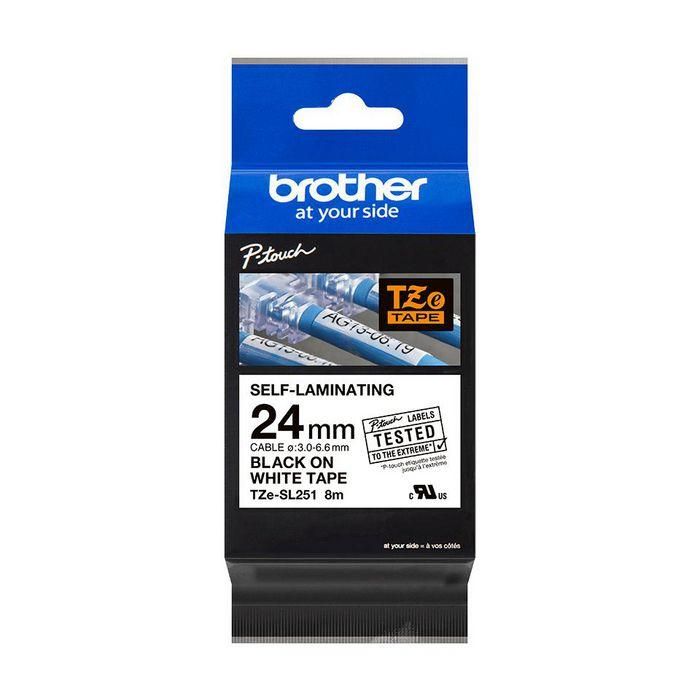 Brother TZe-SL251 Cinta de Etiquetado Autolaminable Negro/Blanco 24mm para Cables CAT5e/CAT6/6A P-touch, Extrema Resistencia 3 Brother TZe-SL251 Cinta de Etiquetado Autolaminable Negro/Blanco 24mm para Cables CAT5e/CAT6/6A P-touch, Extrema Resistencia 3
