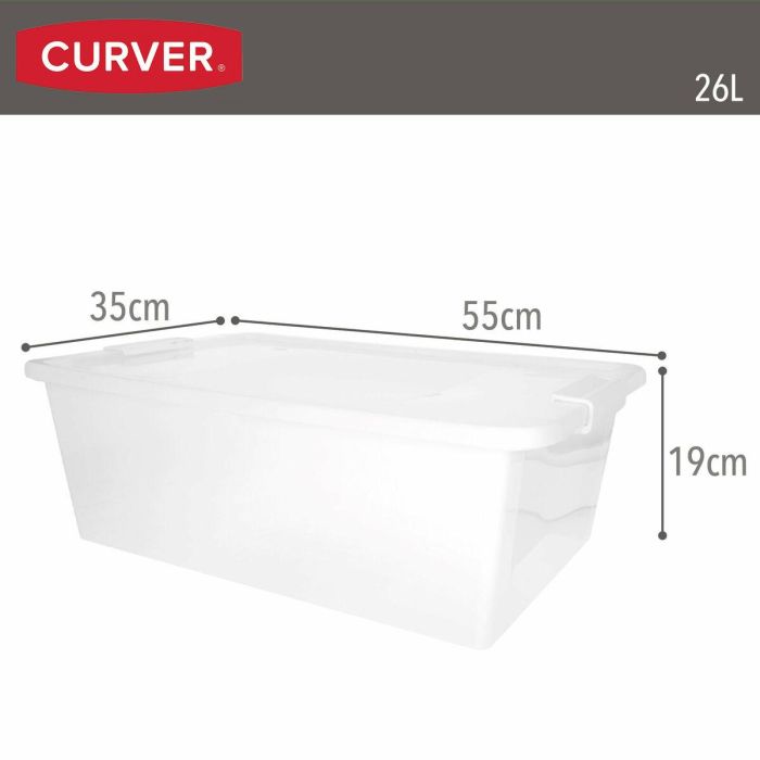 Caja de Almacenaje con Tapa Curver Blanco Plástico 26 L 55 x 19 x 35 cm (7 Unidades) 3 Caja de Almacenaje con Tapa Curver Blanco Plástico 26 L 55 x 19 x 35 cm (7 Unidades) 3