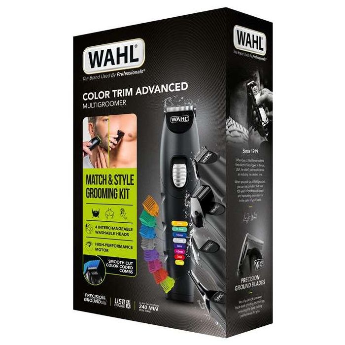 Wahl Multigroomer Color Trim Advanced - Kit de 4 cabezales para barba, nariz y cejas - Incluye recortador y afeitadora - Referencia 09893-0464 17 Wahl Multigroomer Color Trim Advanced - Kit de 4 cabezales para barba, nariz y cejas - Incluye recortador y afeitadora - Referencia 09893-0464 17