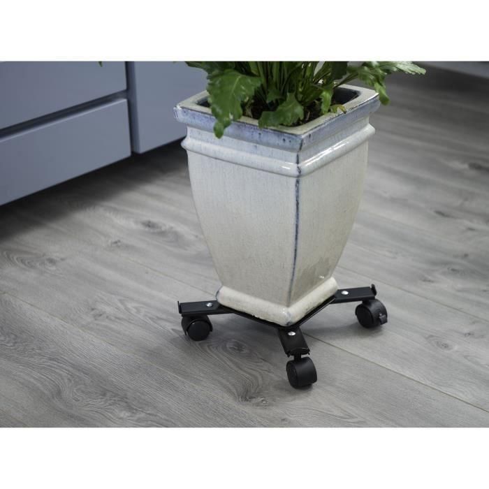 NATURE Estantería enrollable para plantas extensibles - Metal negro - H6 x 34/51 x 34/51 cm 3 NATURE Estantería enrollable para plantas extensibles - Metal negro - H6 x 34/51 x 34/51 cm 3
