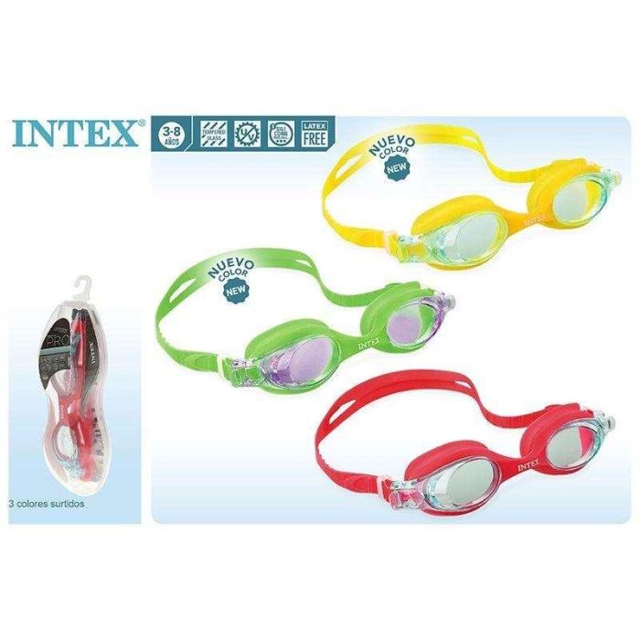 Intex Lentes Natación Silicona Niños Pro Goggles 3/8 Años Modelos Surtidos 2