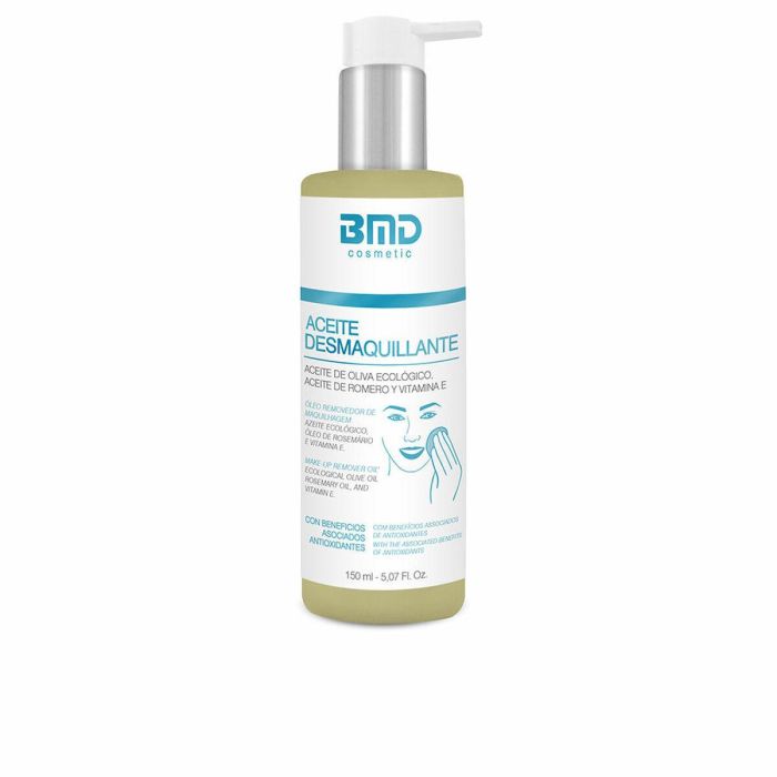Bmd Cosmetic Aceite Desmaquillante con Aceite de Oliva Orgánico, Romero y Vitamina E - 150 ml