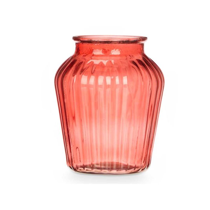 Jarron Cristal Boca Ancha Rayado Teja Giftdecor 20X25CM (6 Unidades) 2 Jarron Cristal Boca Ancha Rayado Teja Giftdecor 20X25CM (6 Unidades) 2