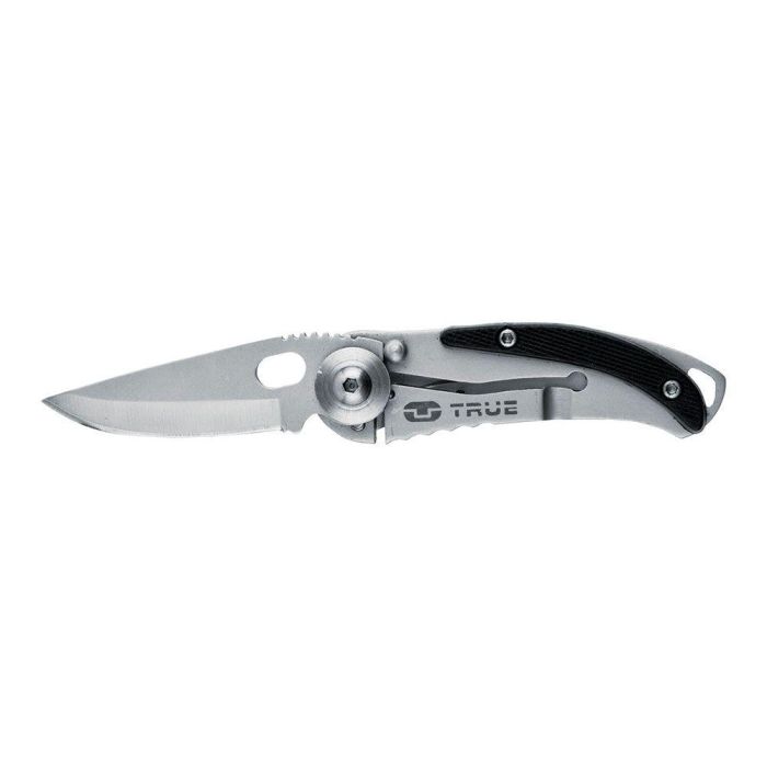 True Skeletonknife Navaja Pequeña Minimalista Plegable Diseño Plateado y Negro con Llavero 2