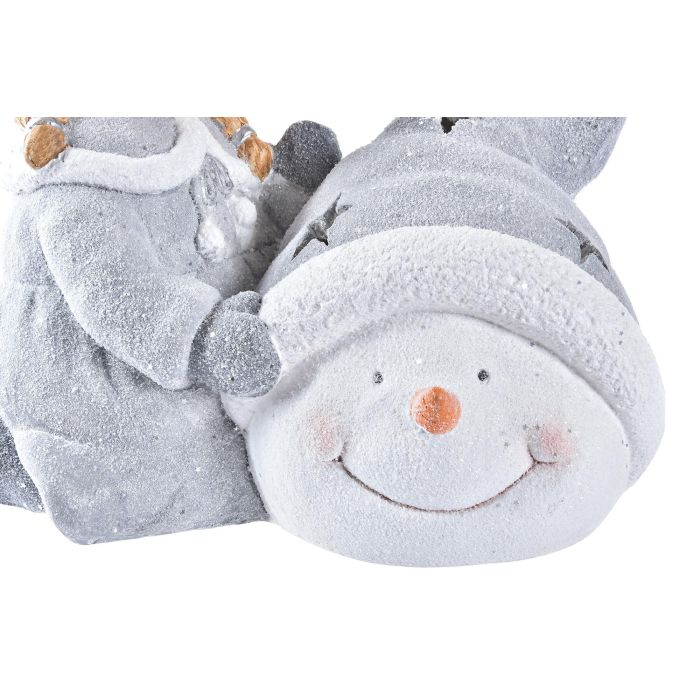 Figura Navidad Fantasia DKD Home Decor Blanco Gris 22 x 33 x 36 cm (2 Unidades) 3