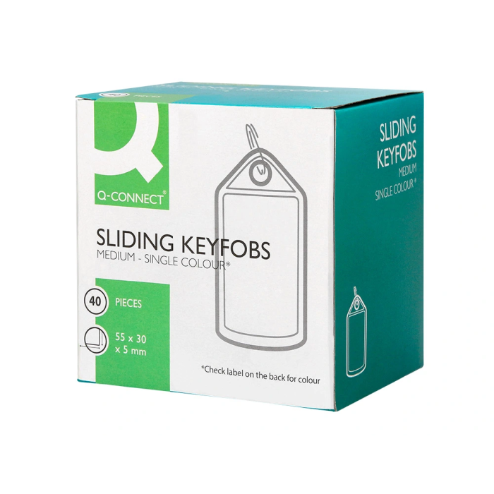 Q-connect Llavero portaetiquetas Premium, color verde, caja de 40 unidades 10