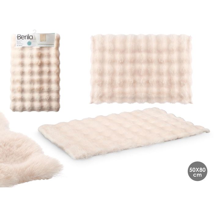 Alfombra de Baño Blanco Berilo 80x50 cm - Base Antideslizante (12 Unidades) Alfombra de Baño Blanco Berilo 80x50 cm - Base Antideslizante (12 Unidades)