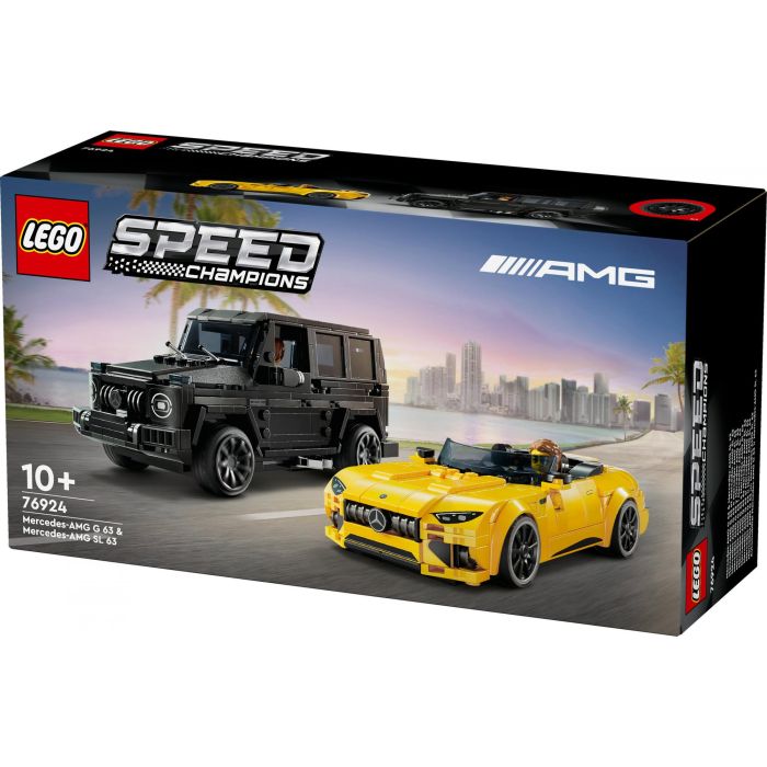 LEGO 76924 Speed Champions Mercedes-AMG G 63 y SL 63 - Pack Doble Coches de Juguete Construible Negro y Amarillo 11