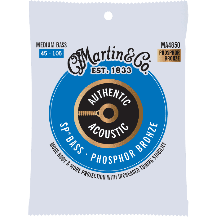 Juego Bajo Acústico Authentic Sp Bass 92/8 Phosphor Bronze Medium 45-105