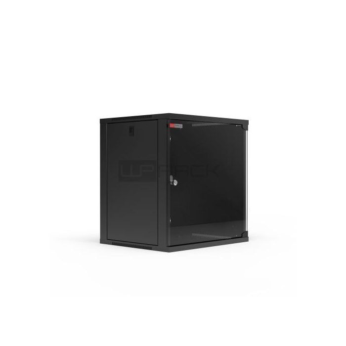 WP WPN-RWA-12604-B Armario Rack Mural 12U Negro 540x450x558mm con Puerta de Cristal y Cerradura, Soporta 50kg, IP20 1