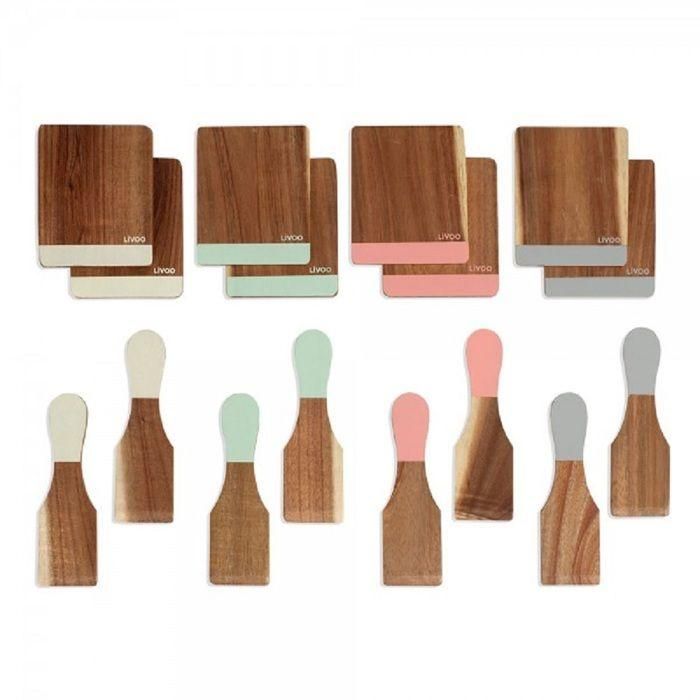 Livoo Set de 8 espátulas + 8 tablas de madera - MEN427 1 Livoo Set de 8 espátulas + 8 tablas de madera - MEN427 1