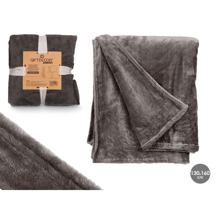 Manta Sedalina Gris Oscuro 130X160Cm Giftdecor (8 Unidades) Manta Sedalina Gris Oscuro 130X160Cm Giftdecor (8 Unidades)
