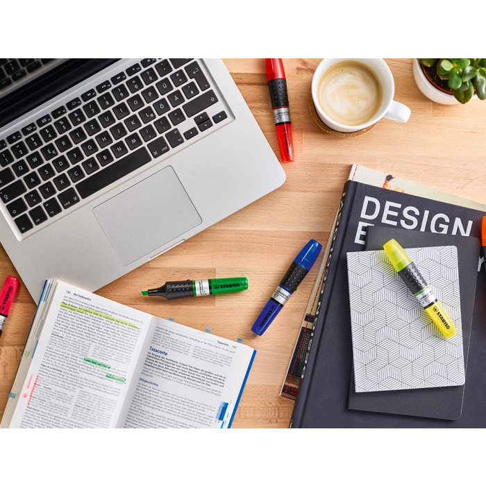 Stabilo Marcador Fluorescente Luminator Verde Caja 5 Ud 1+4mm Tinta Visible Anti-Secado 5