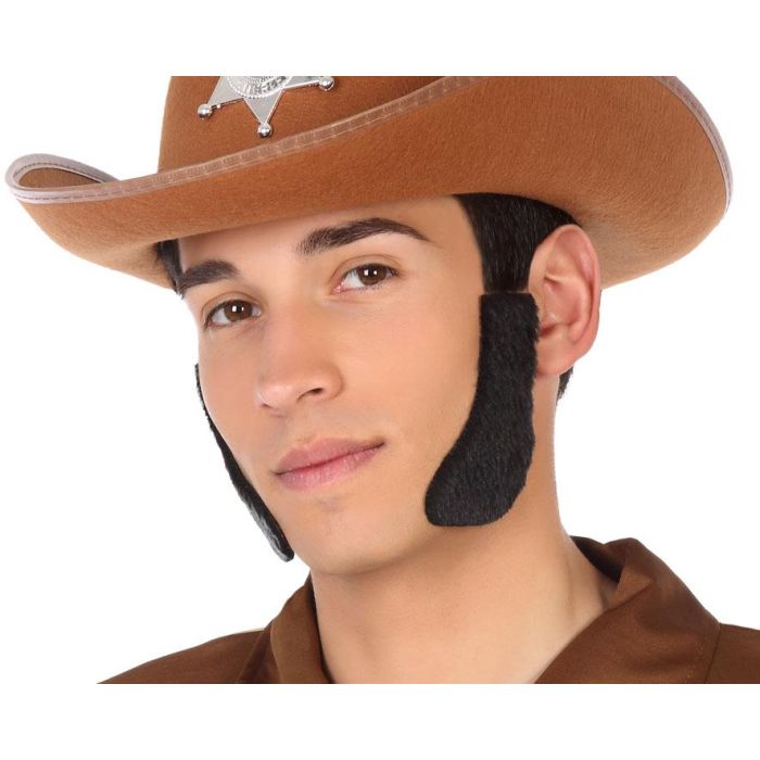 Patillas Cowboy Negro Hombre Adulto