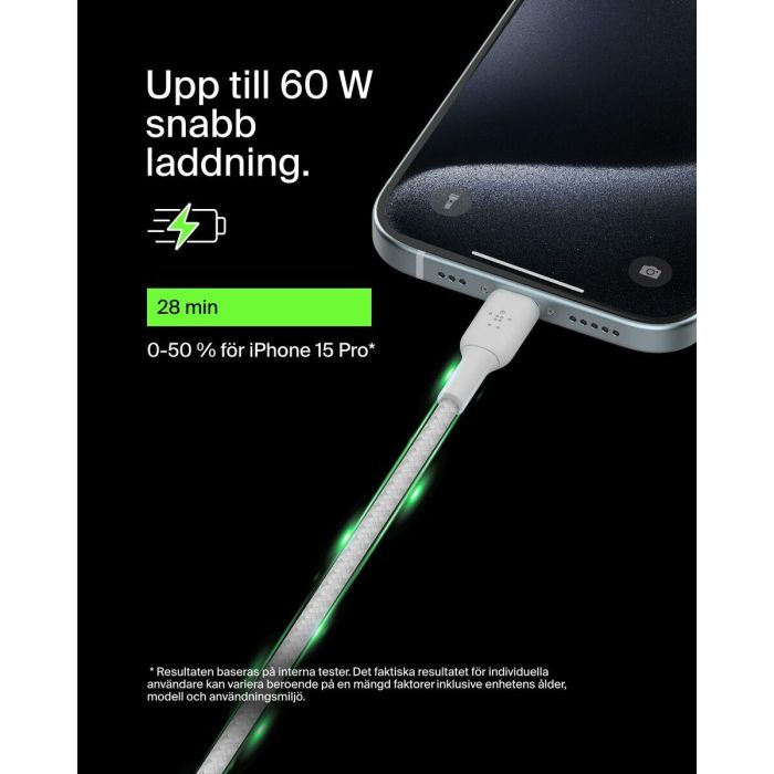 Cable USB-C a USB-C Belkin CAB004BT2MWH Blanco 2 m 7