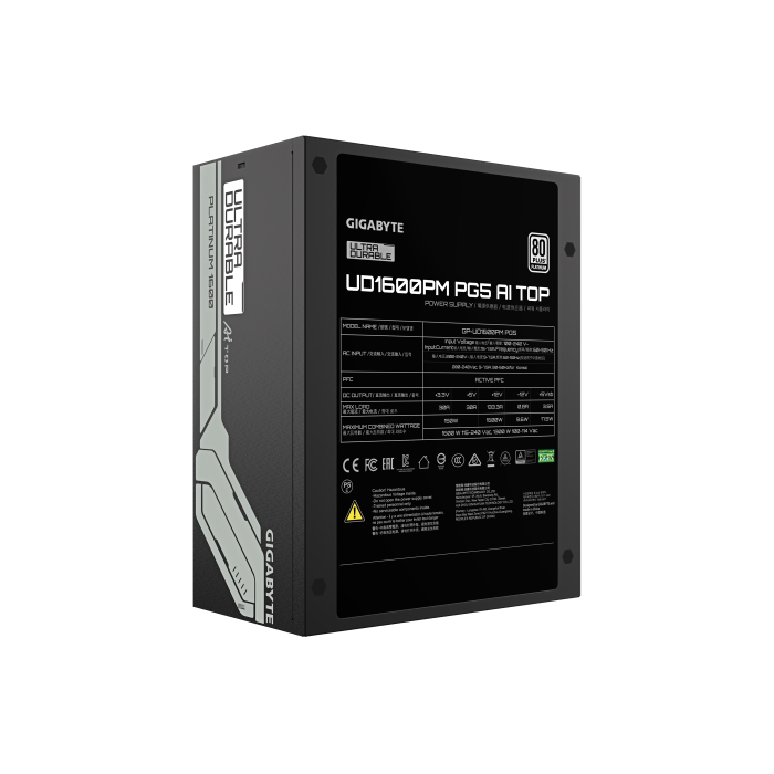 GIGABYTE 9JUD1600PM-EU-10 Fuente Alimentación 1600W 80 PLUS Platinum ATX 3.1 PCIe 5.0 Modular Ventilador 120mm 3 GIGABYTE 9JUD1600PM-EU-10 Fuente Alimentación 1600W 80 PLUS Platinum ATX 3.1 PCIe 5.0 Modular Ventilador 120mm 3