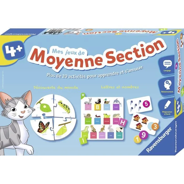 Ravensburger My Medium Section Games Juego Educativo 10 Actividades para Aprender Letras, Números, Animales y Colores a Partir de 4 Años 1