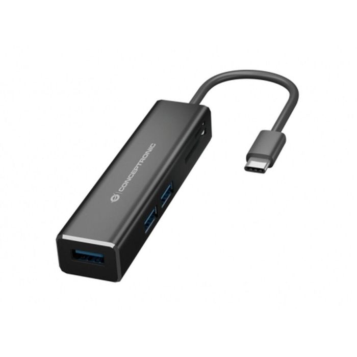 Conceptronic Adaptador USB Tipo C a 3 Puertos 3.0 con Lector de Tarjetas SD/MicroSD, DONN08B, Compatible con Windows, Mac OS, Chrome OS 1 Conceptronic Adaptador USB Tipo C a 3 Puertos 3.0 con Lector de Tarjetas SD/MicroSD, DONN08B, Compatible con Windows, Mac OS, Chrome OS 1