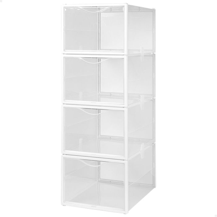Caja apilable para zapatos Max Home Polipropileno ABS 25 x 18,5 x 35 cm (4 Unidades) 3 Caja apilable para zapatos Max Home Polipropileno ABS 25 x 18,5 x 35 cm (4 Unidades) 3