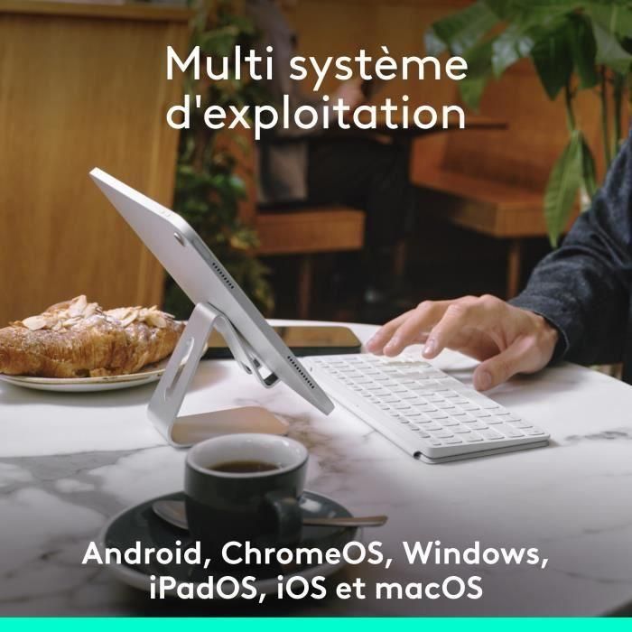 Teclado portátil - Inalámbrico - Logitech - Keys-To-Go 2 - para Tablet - AZERTY - Gris claro 4 Teclado portátil - Inalámbrico - Logitech - Keys-To-Go 2 - para Tablet - AZERTY - Gris claro 4
