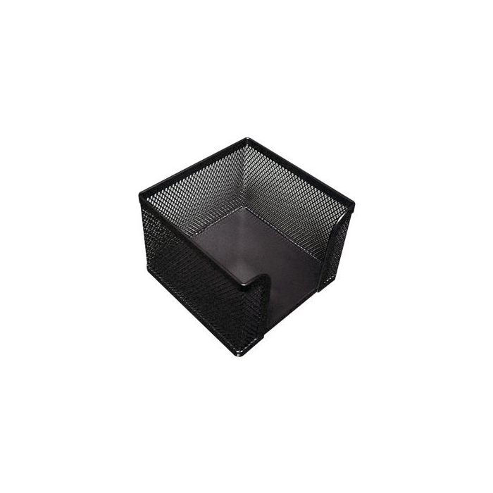 Soporte Taco De Papel Q-Connect Metalico Rejilla Negro 95x95x80 mm