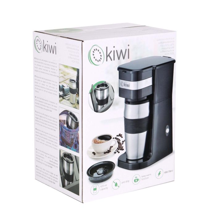Kiwi Cafetera Personal con Taza para Llevar 420 cc, Ideal para Viajes y Oficina, 20 cm Ancho x 26 cm Alto x 15 cm Largo 6