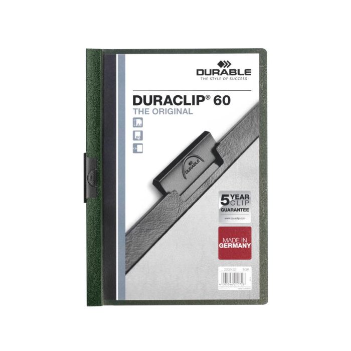 Carpeta Duraclip Dossier Pinza Lateral Verde Oscuro Capacidad 60 Hojas 1