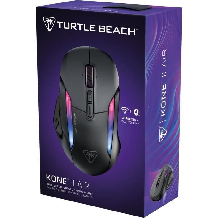 Turtle Beach TUR0731855711048 Ratón Gaming Inalámbrico Kone II Air Ergonómico, Negro, Bluetooth, 26.000 DPI, Rueda 4D 5