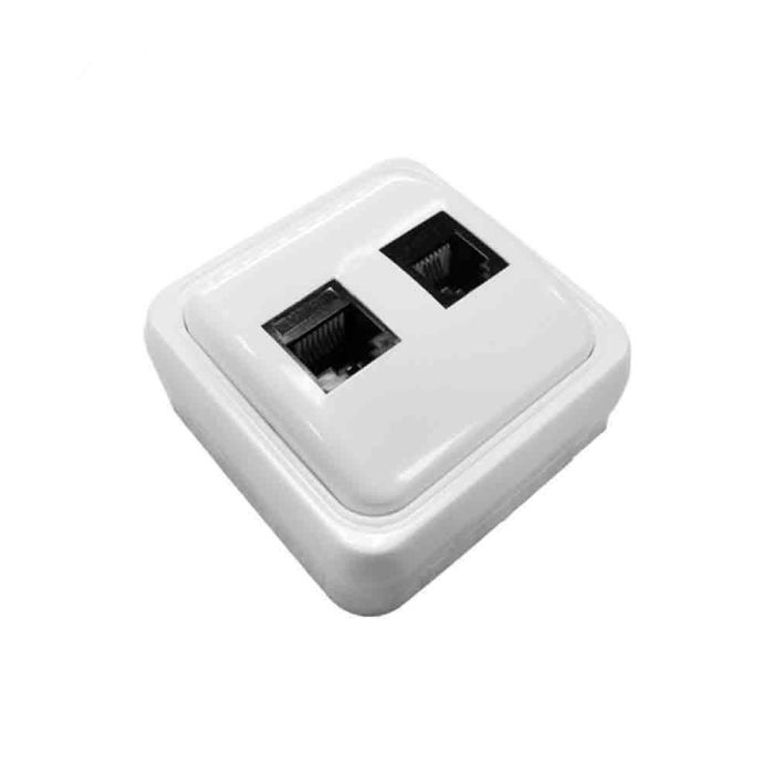Edm Onsen Toma teléfono y adsl superficie blanco 65 x 35 x 65 mm