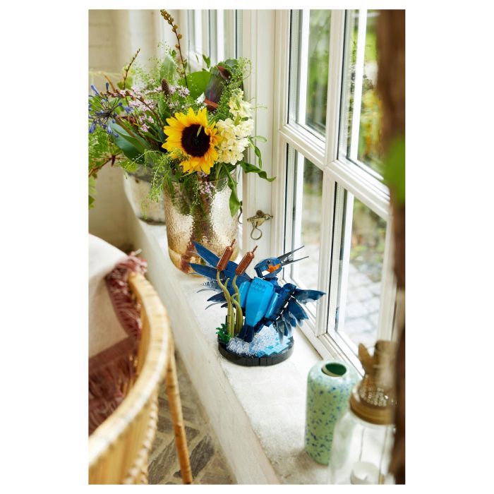 Lego 10331 Icons Kingfisher (Kungsfiskare) Fauna 2024 V29 - Set de construcción de kungsfiskare para adultos con soporte de exhibición