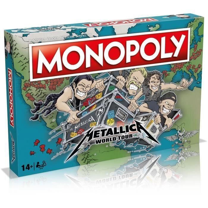 WINNING MOVES WIN5036905054676 Monopoly Metallica - Acompaña a la banda en una gira mundial, Juego de mesa