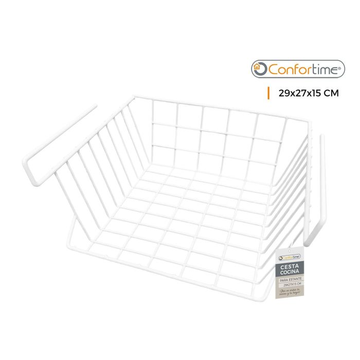 Cesta para estante de cocina 29x27x15 cm blanca - Confortime (12 Unidades) Cesta para estante de cocina 29x27x15 cm blanca - Confortime (12 Unidades)
