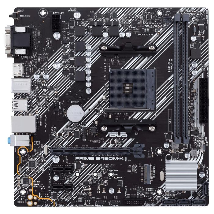 ASUS MB B450M-K II Placa Base, AMD AM4, DDR4, Micro ATX 1