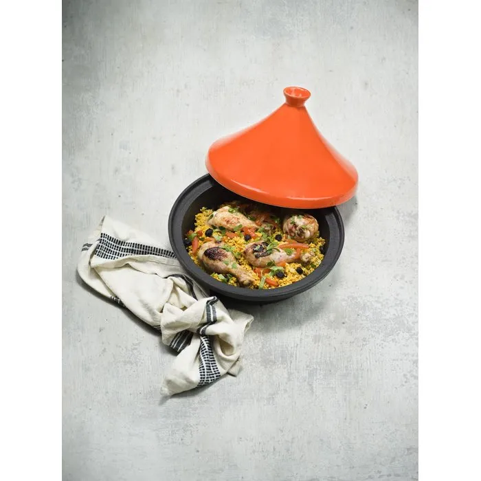 Cosy & Trendy Tajín de Hierro Fundido Ø 30 cm, Naranja/Negro, Apto para Todo Tipo de Fuegos Incluida Inducción - COS5400586422718