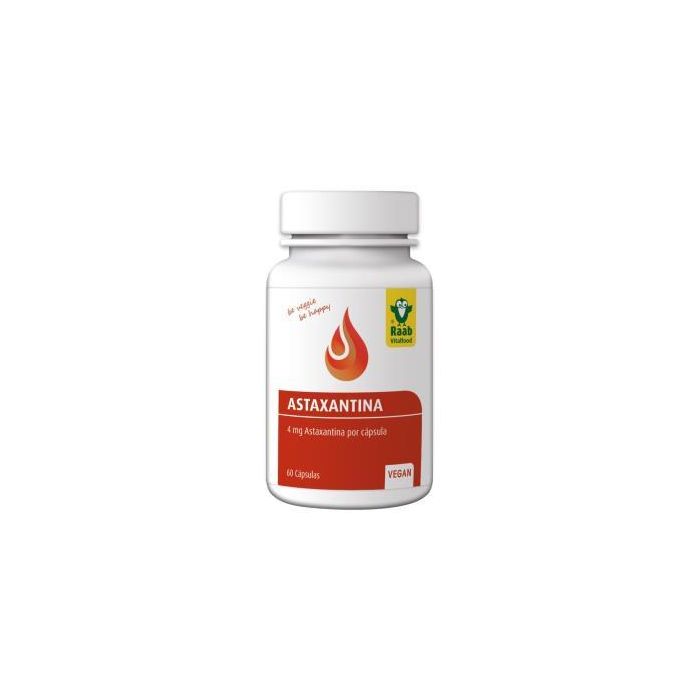 RAAB VITALFOOD Alga Haematococcus pluvialis Astaxantina 4mg, 60 Cápsulas Veganas