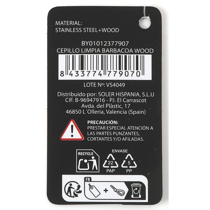 Cepillo para limpiar barbacoa Wood Algon Bbq (12 Unidades) 5