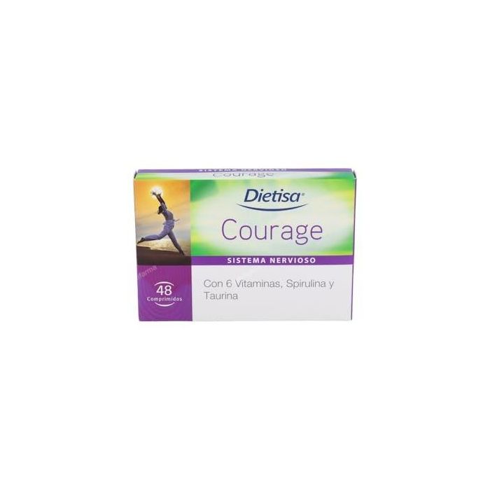 DIETISA Courage Depresión: Aminoácidos, Spirulina, Vitaminas y Minerales para el Sistema Nervioso - 48 Comprimidos