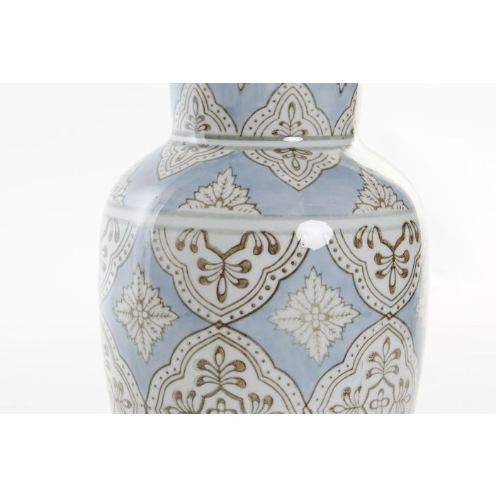 DKD Home Decor Jarrón Árabe de Porcelana, Hecho a Mano, Colección Azima, Color Beige y Azul, 15x15x30 cm (Set de 2 Unidades) 2 DKD Home Decor Jarrón Árabe de Porcelana, Hecho a Mano, Colección Azima, Color Beige y Azul, 15x15x30 cm (Set de 2 Unidades) 2