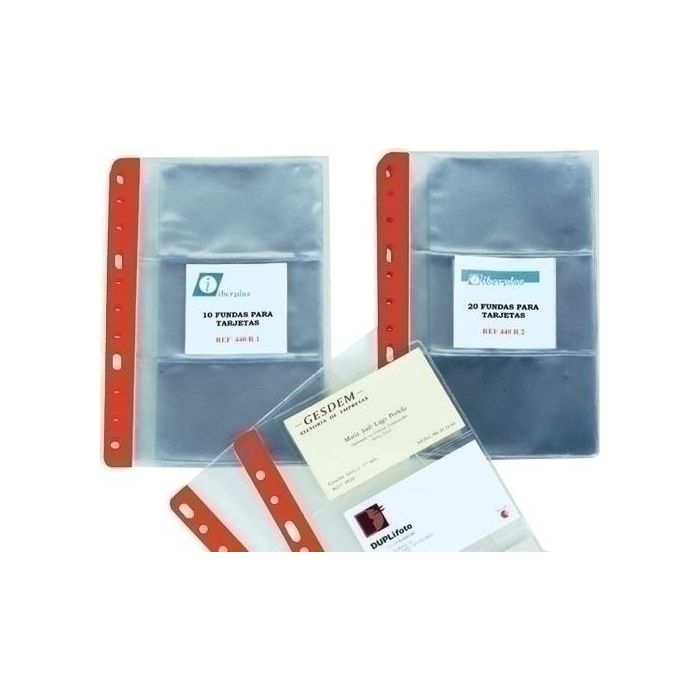 Funda Para Tarjetas Iberplas Pvc 150Μ 4º 3 Dptos. 11 Tal.Rfzo. Paquete De 20