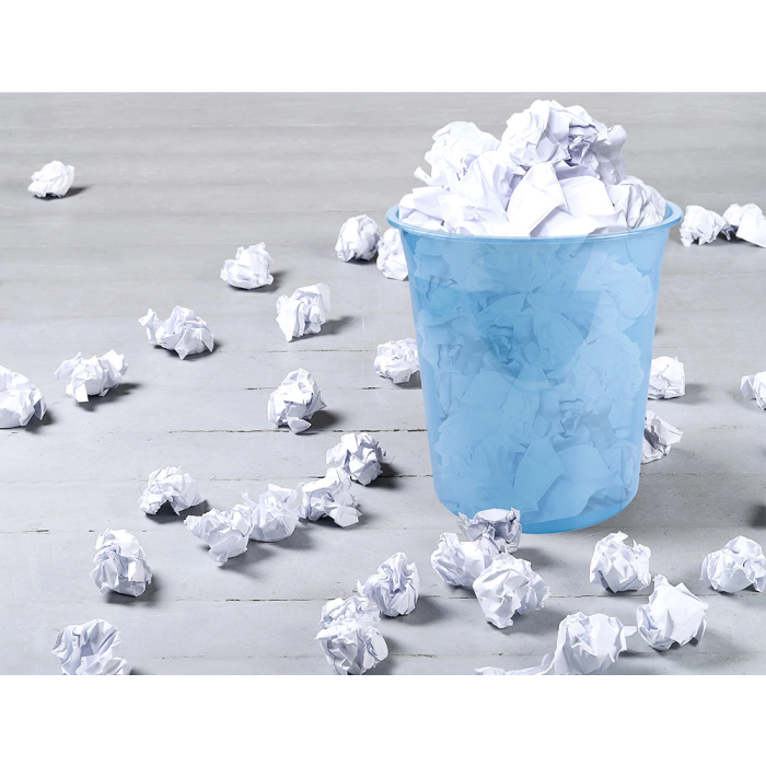 Liderpapel Papelera Plástico Celeste Translucido 13 Litros 275x285 mm 4 Liderpapel Papelera Plástico Celeste Translucido 13 Litros 275x285 mm 4