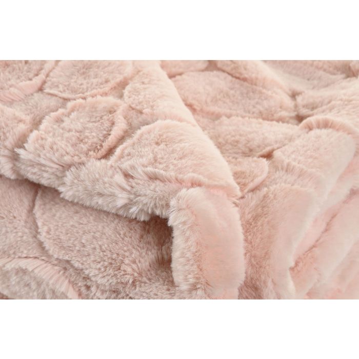 Manta Urban DKD Home Decor Rosa Palo 170 x 130 cm (2 Unidades) 1