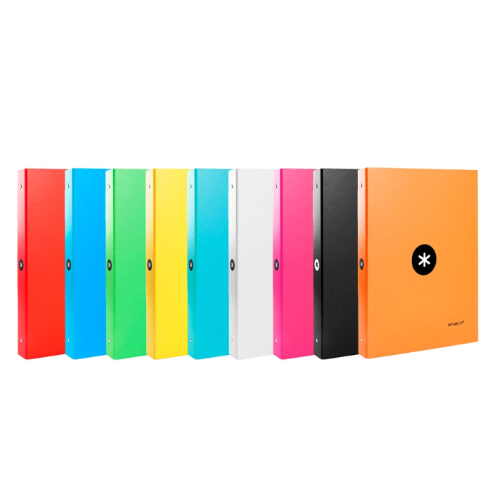 Antartik Carpeta A4 con 4 Anillas Redondas de 25 mm, Forrada, Colores Surtidos 6 Antartik Carpeta A4 con 4 Anillas Redondas de 25 mm, Forrada, Colores Surtidos 6