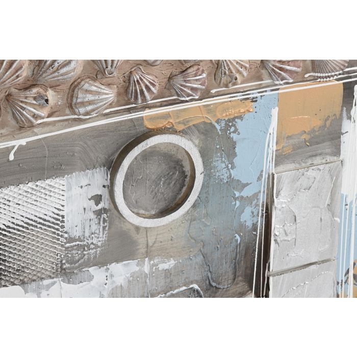 DKD Home Decor Cuadro Moderno Abstracto Gris y Azul 80x60 cm con 3 cm de Profundidad, de Lienzo y MDF, Pack de 2 Unidades 2