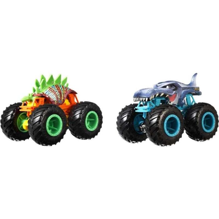 Coche hot wheels monster trucks. pack de dos coches de demolición.escala 1:64 - modelos surtidos 3